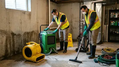 Tulsa, OK water-damage crew removes basement floodwater from a flooded home cellar