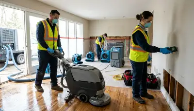 Tulsa, OK water damage restoration team responding to emergency home water cleanup