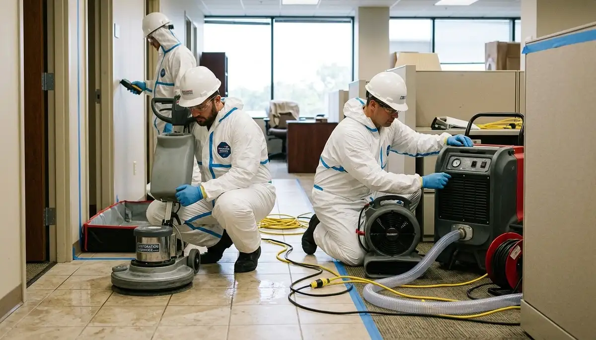Water damage restoration team serving Tulsa, OK homes with 24/7 emergency cleanup