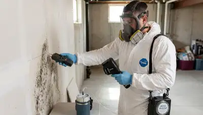 Water damage restoration team inspecting Tulsa, OK home for hidden mold growth