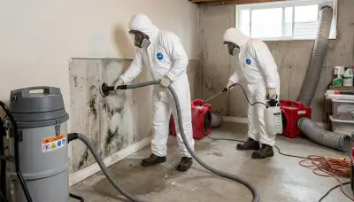 Tulsa, OK mold removal technicians inspect water damage in a home for moisture and restoration needs