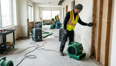 Structural drying equipment in Tulsa, OK home after water damage restoration