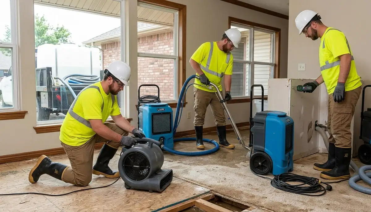 Water damage restoration team serving Tulsa, OK for fast flood cleanup and repair