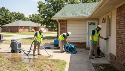 Water damage restoration team serving Tulsa, OK for emergency cleanup and repairs