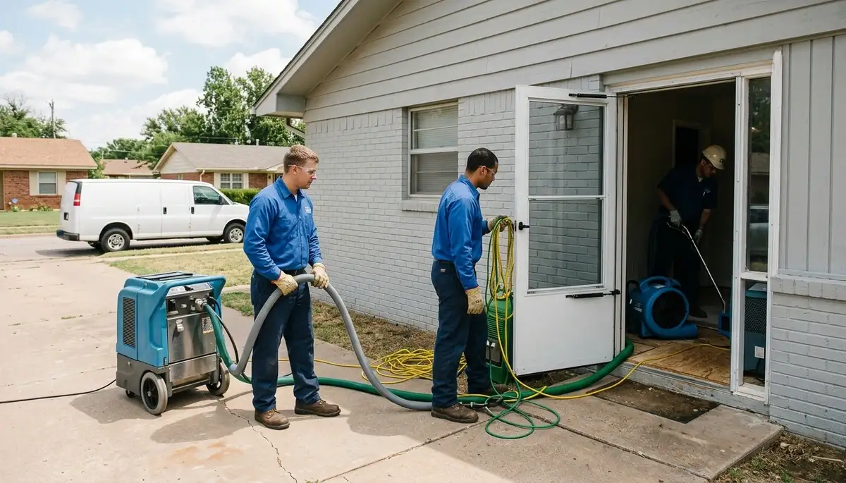 Water damage restoration team serving Tulsa, OK for fast water cleanup and drying