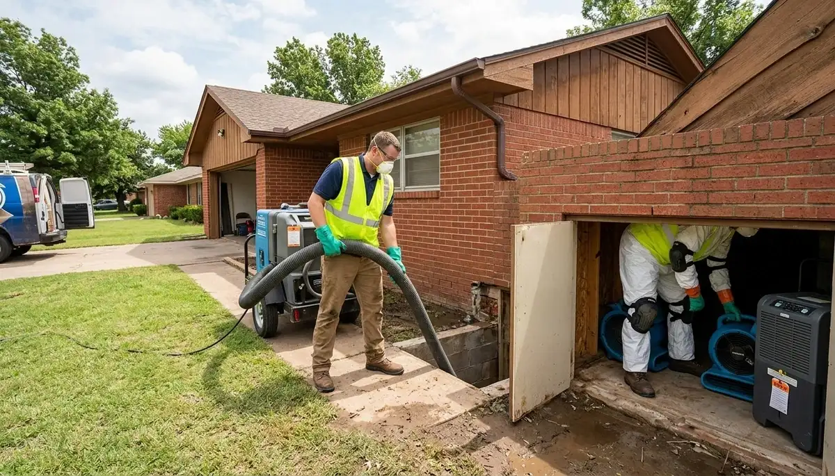 Water damage restoration team serving Tulsa, OK with professional drying and cleanup services