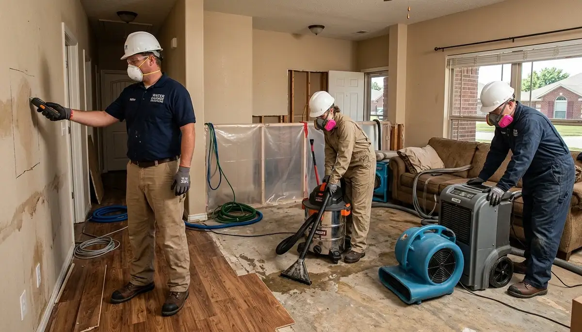 Water damage restoration team serving Tulsa, OK for emergency cleanup and drying services